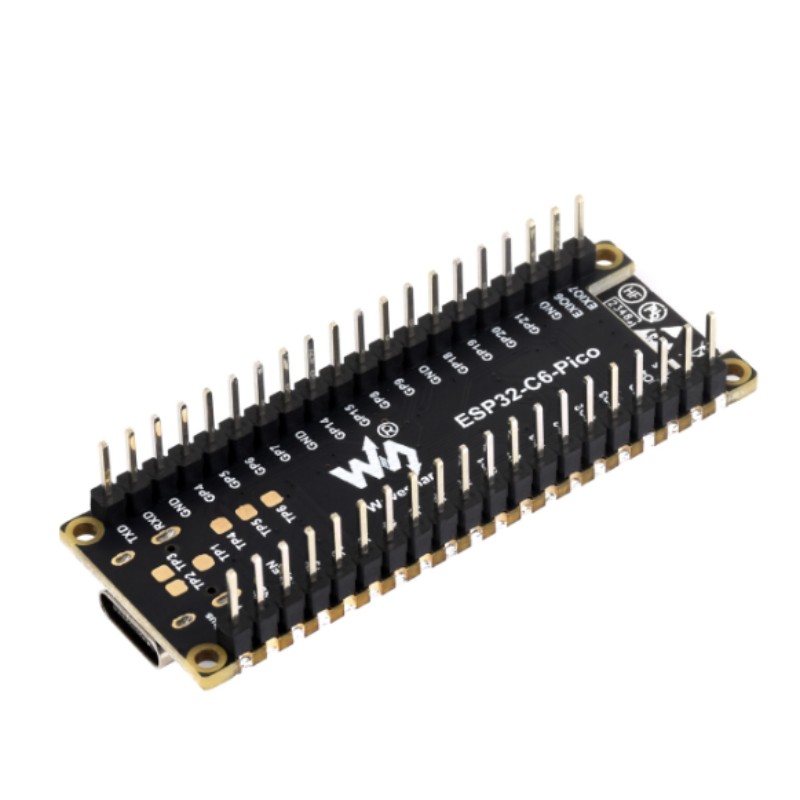 ESP32-C6-Pico-M med loddestifter